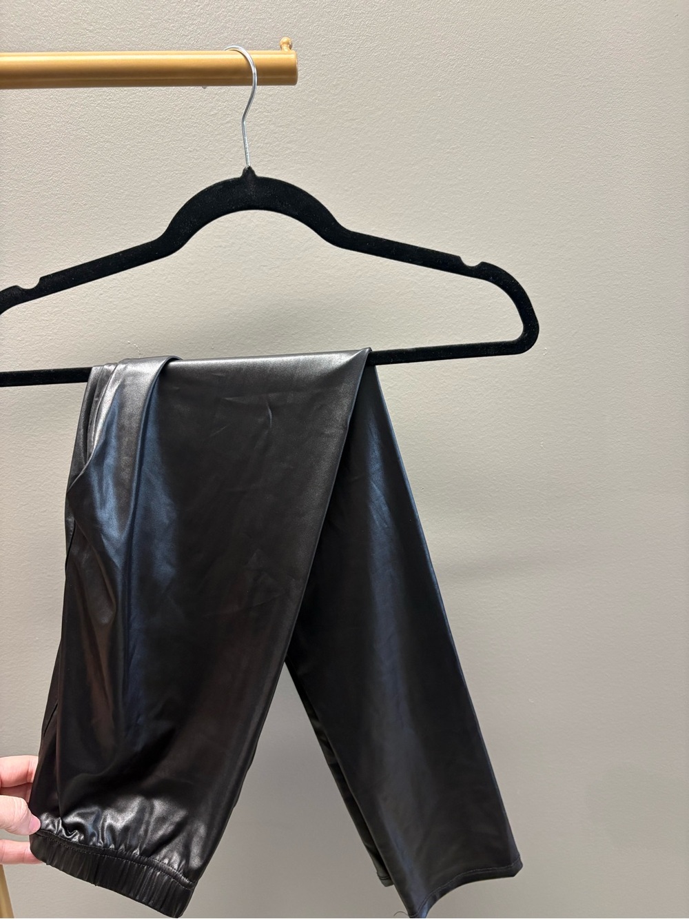 New Mix Black Faux Leather Leggings